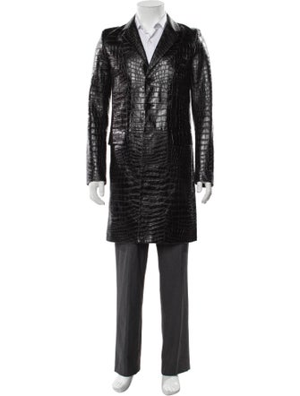 Saint Laurent 2015 'Paris Sessions' Embossed Leather Overcoat