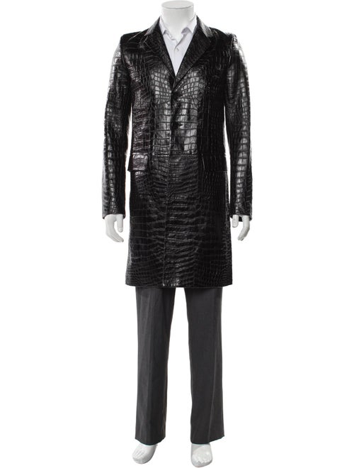 Saint Laurent 2015 'Paris Sessions' Embossed Leather Overcoat