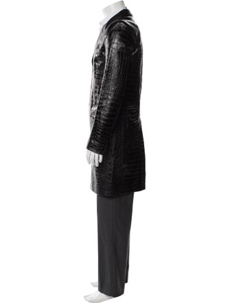 Saint Laurent 2015 'Paris Sessions' Embossed Leather Overcoat