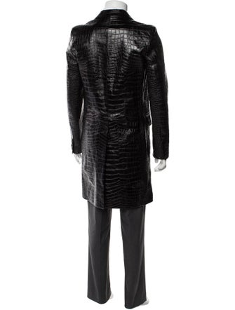 Saint Laurent 2015 'Paris Sessions' Embossed Leather Overcoat