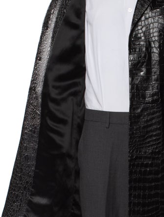 Saint Laurent 2015 'Paris Sessions' Embossed Leather Overcoat