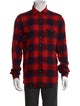 Saint Laurent Plaid Print Long Sleeve Shirt