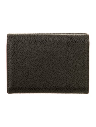 Saint Laurent Leather Tri Fold Compact Leather Card Holder