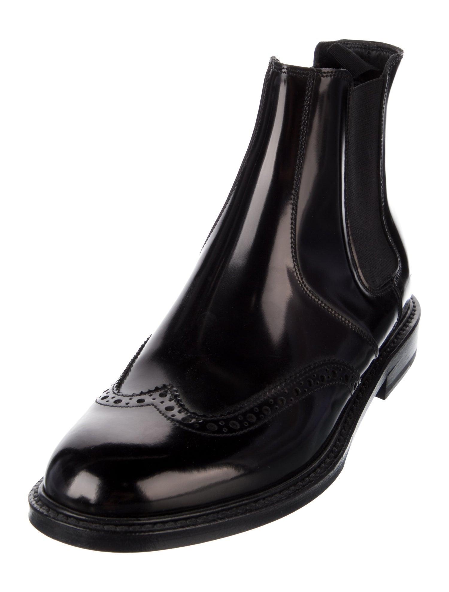 Saint Laurent Patent Leather Chelsea Boots