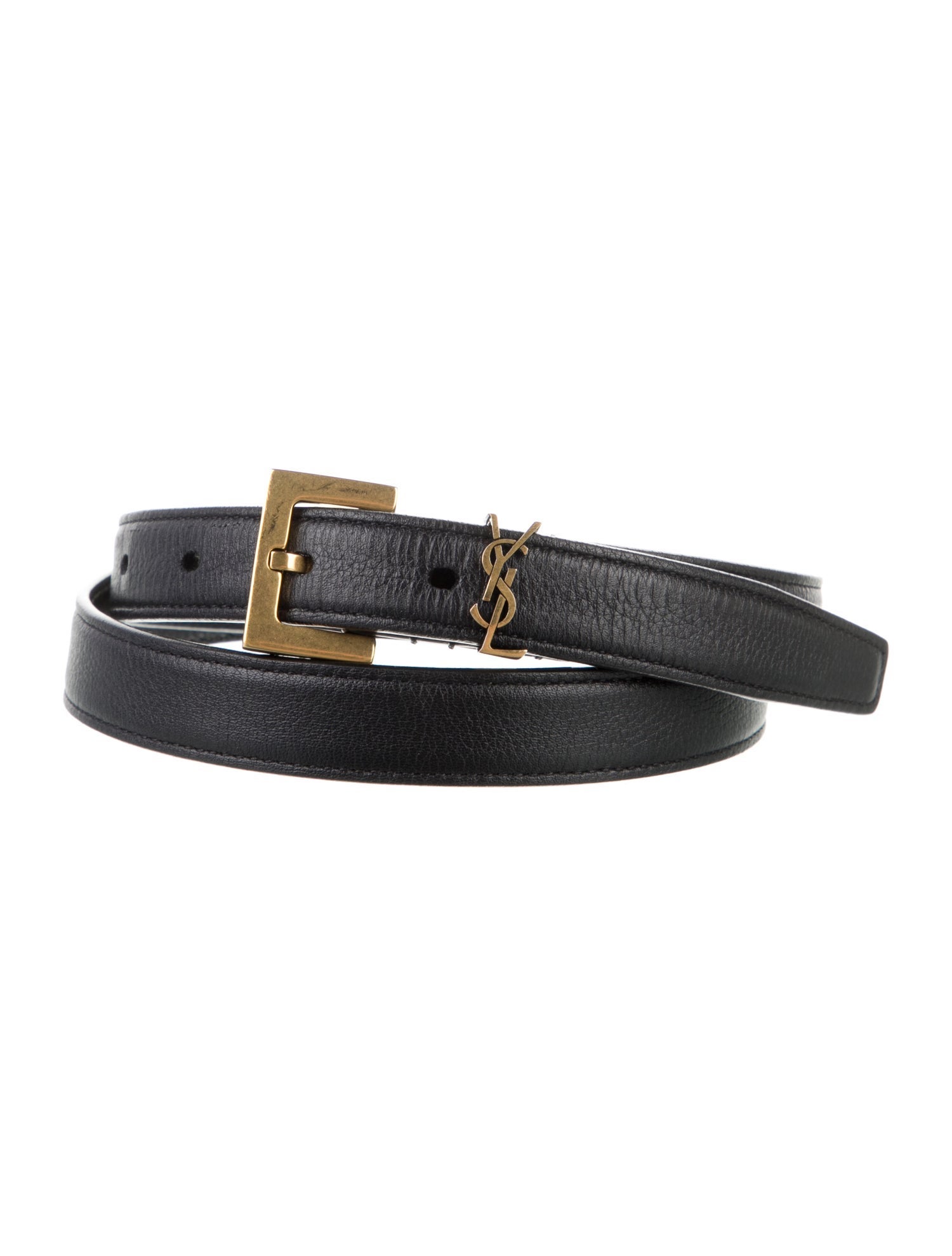 Saint Laurent 1057715 Skinny Belt