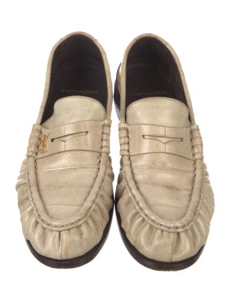 Saint Laurent Embossed Leather Loafers