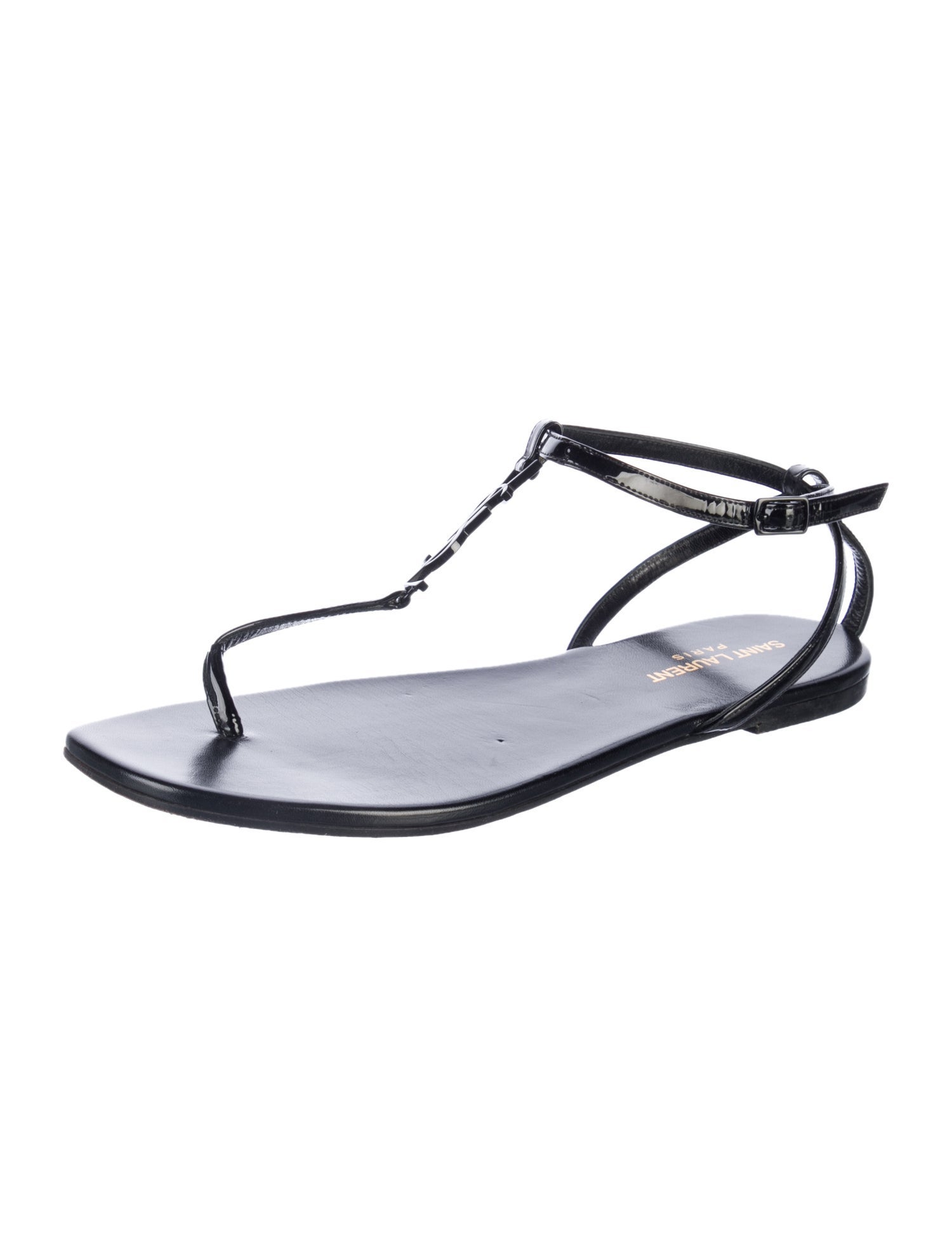 Saint Laurent Leather T-Strap Sandals