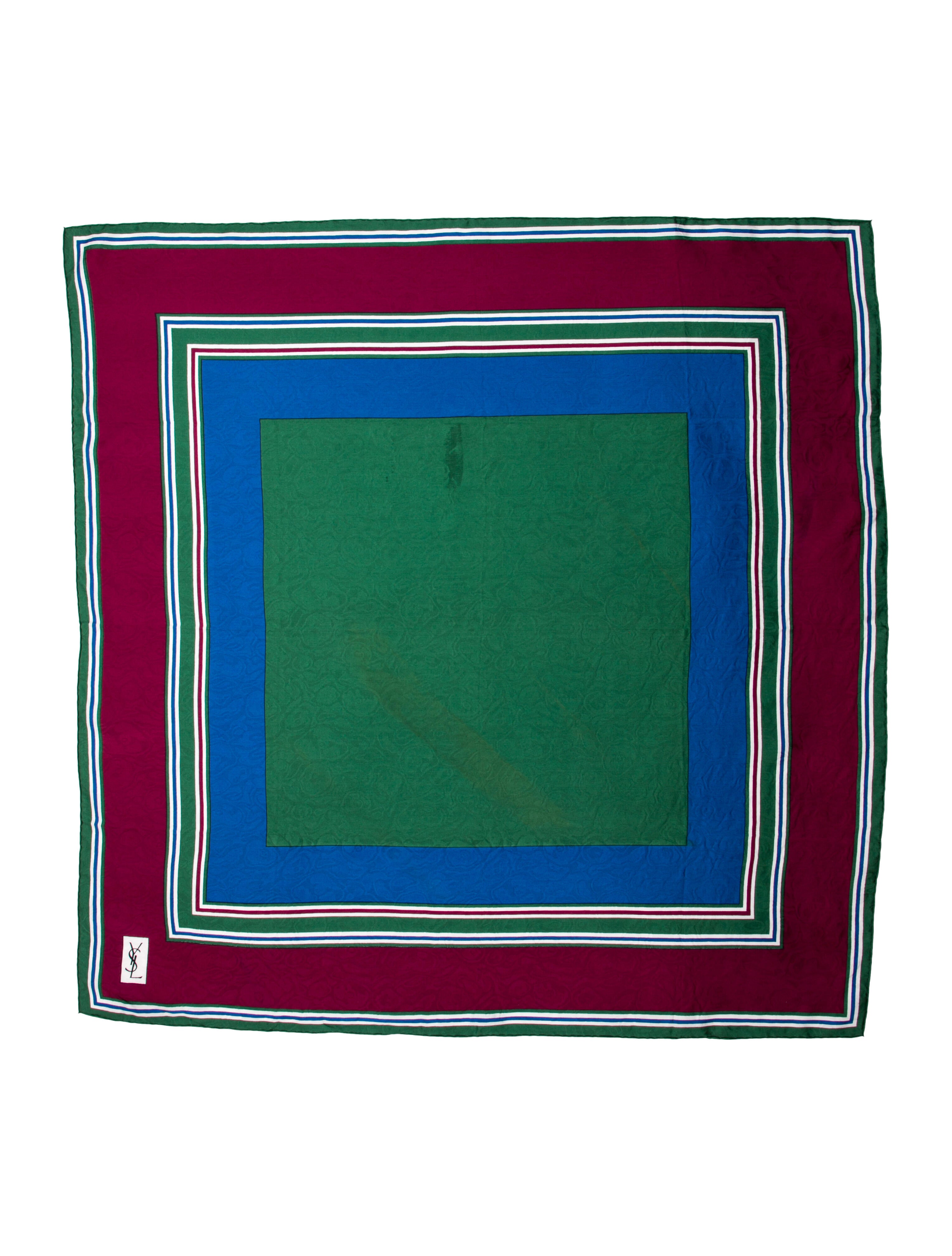 Yves Saint Laurent Silk Striped Scarf