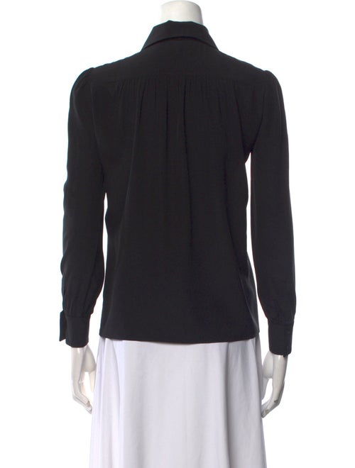 Saint Laurent Silk Long Sleeve Button-Up Top