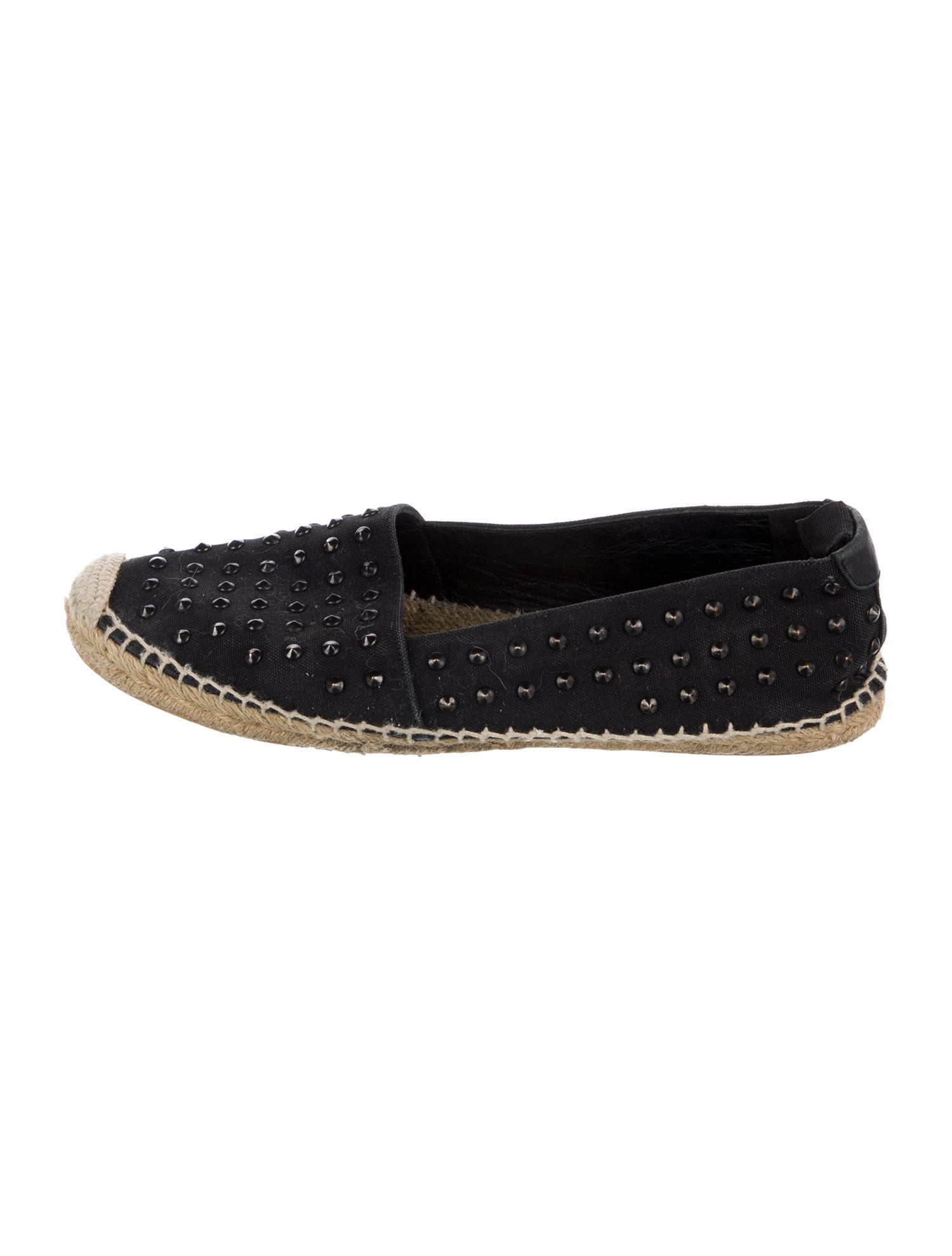 Saint Laurent Spike Accents Canvas Espadrilles