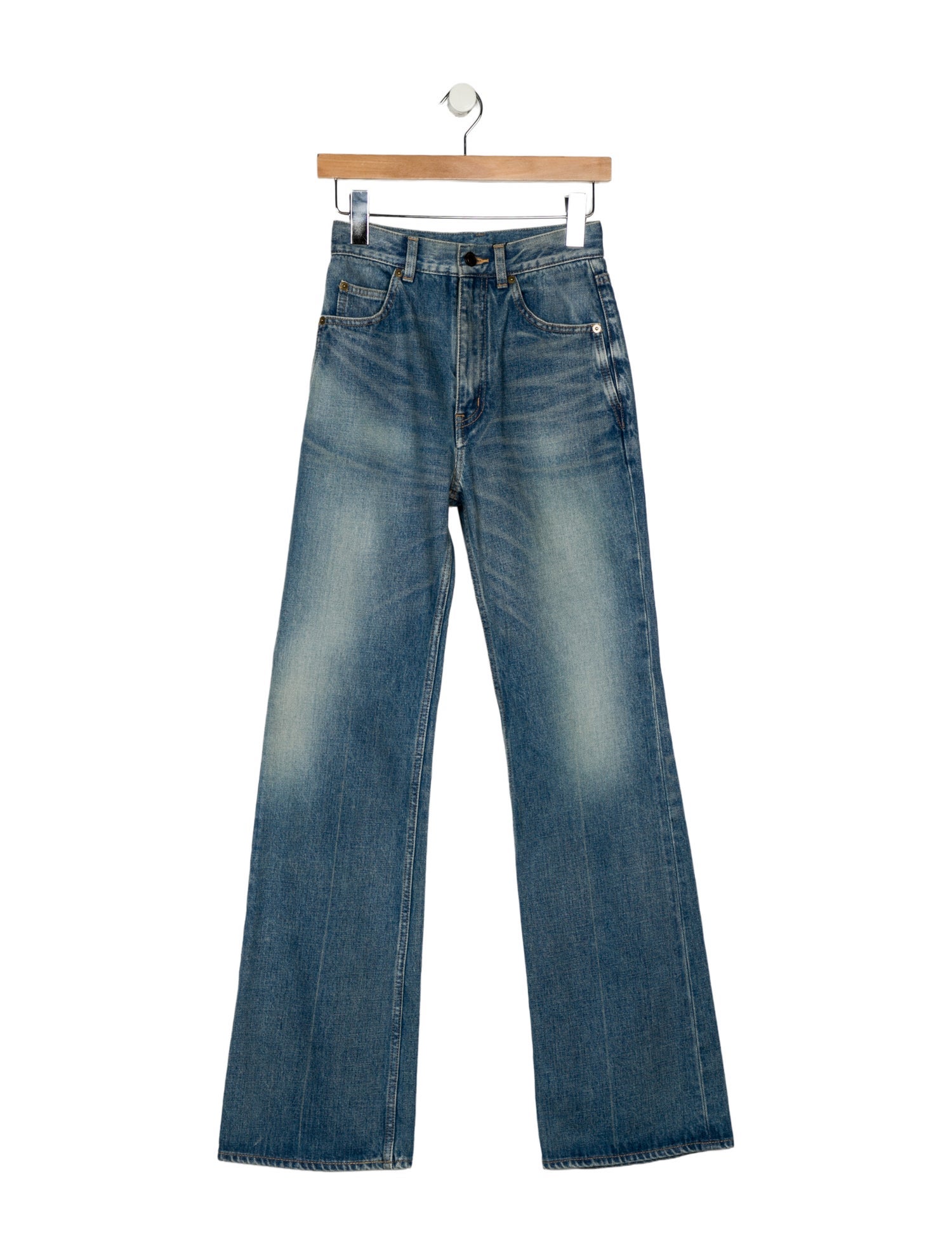 Saint Laurent High-Rise Wide Leg Jeans w/ Tags