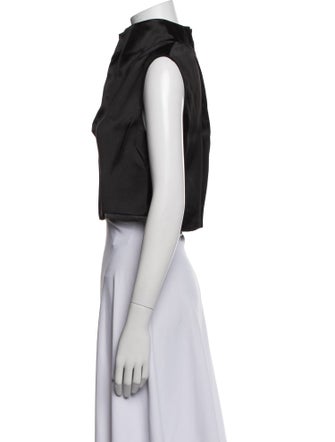 Saint Laurent Turtleneck Sleeveless Crop Top