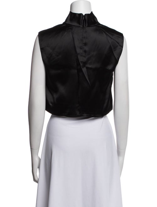 Saint Laurent Turtleneck Sleeveless Crop Top