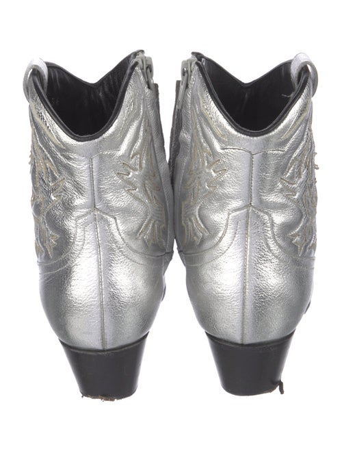 Saint Laurent Leather Colorblock Pattern Western Boots