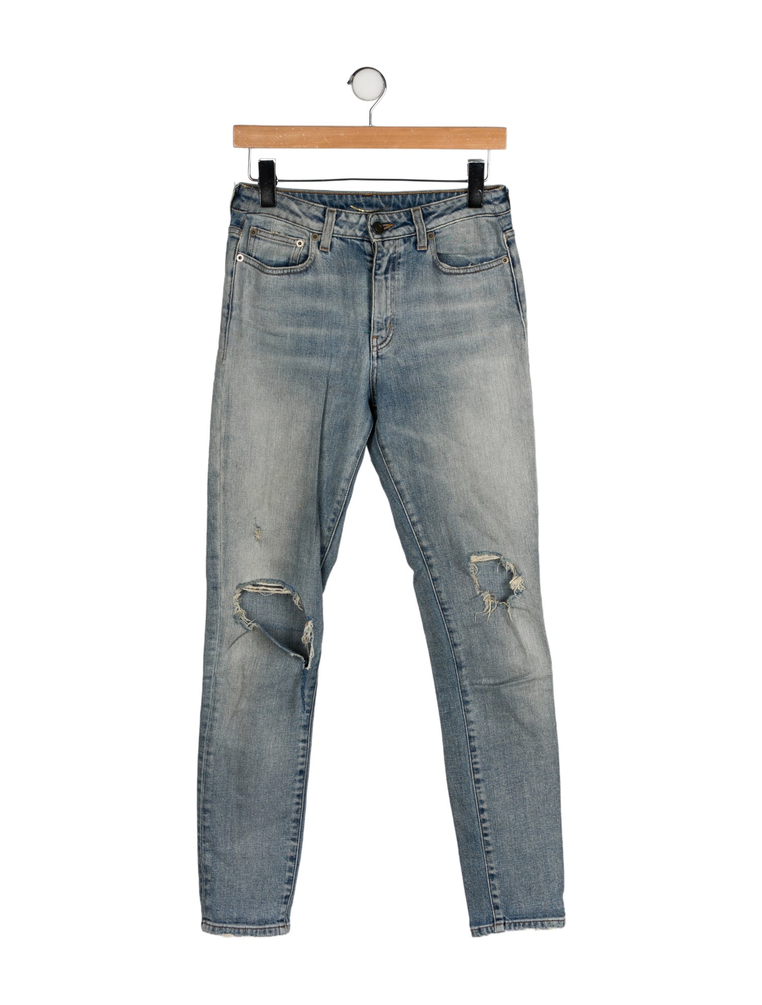 Saint Laurent Mid-Rise Skinny Leg Jeans