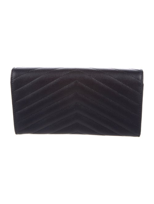 Saint Laurent 2018 Monogram Chevron Matelassé Large Envelope Flap Wallet