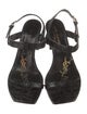 Saint Laurent Signature Logo Leather T-Strap Sandals