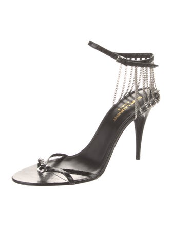 Saint Laurent Leather Chain-Link Accents Sandals