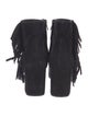 Saint Laurent Suede Fringe Trim Accent Boots