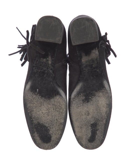 Saint Laurent Suede Fringe Trim Accent Boots