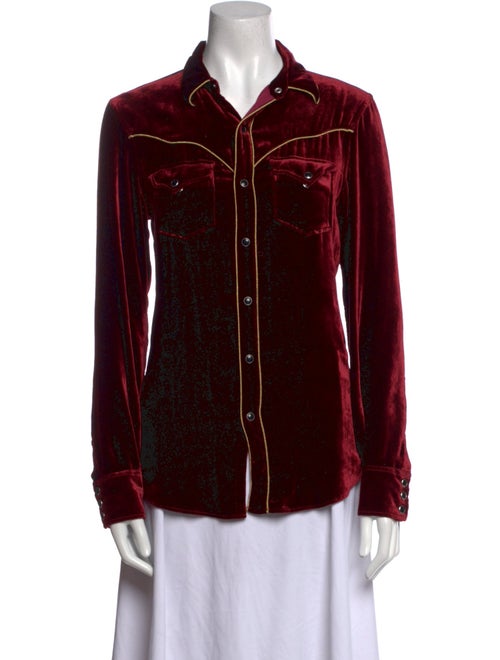 Saint Laurent Long Sleeve Button-Up Top