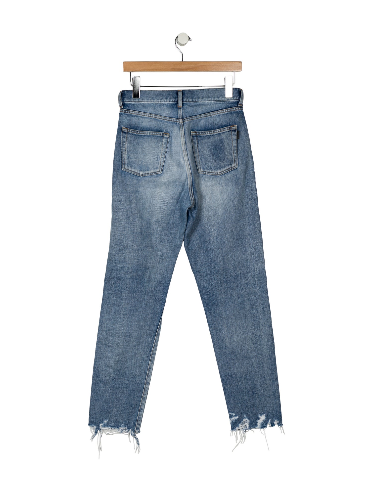 Saint Laurent High-Rise Straight Leg Jeans