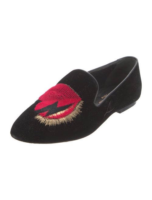Saint Laurent Velvet Graphic Print Loafers