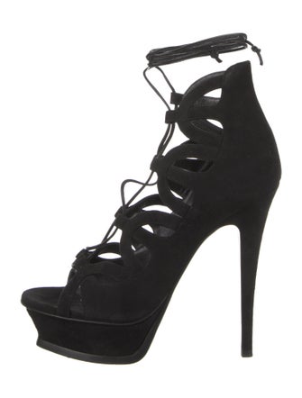 Saint Laurent Suede Gladiator Sandals