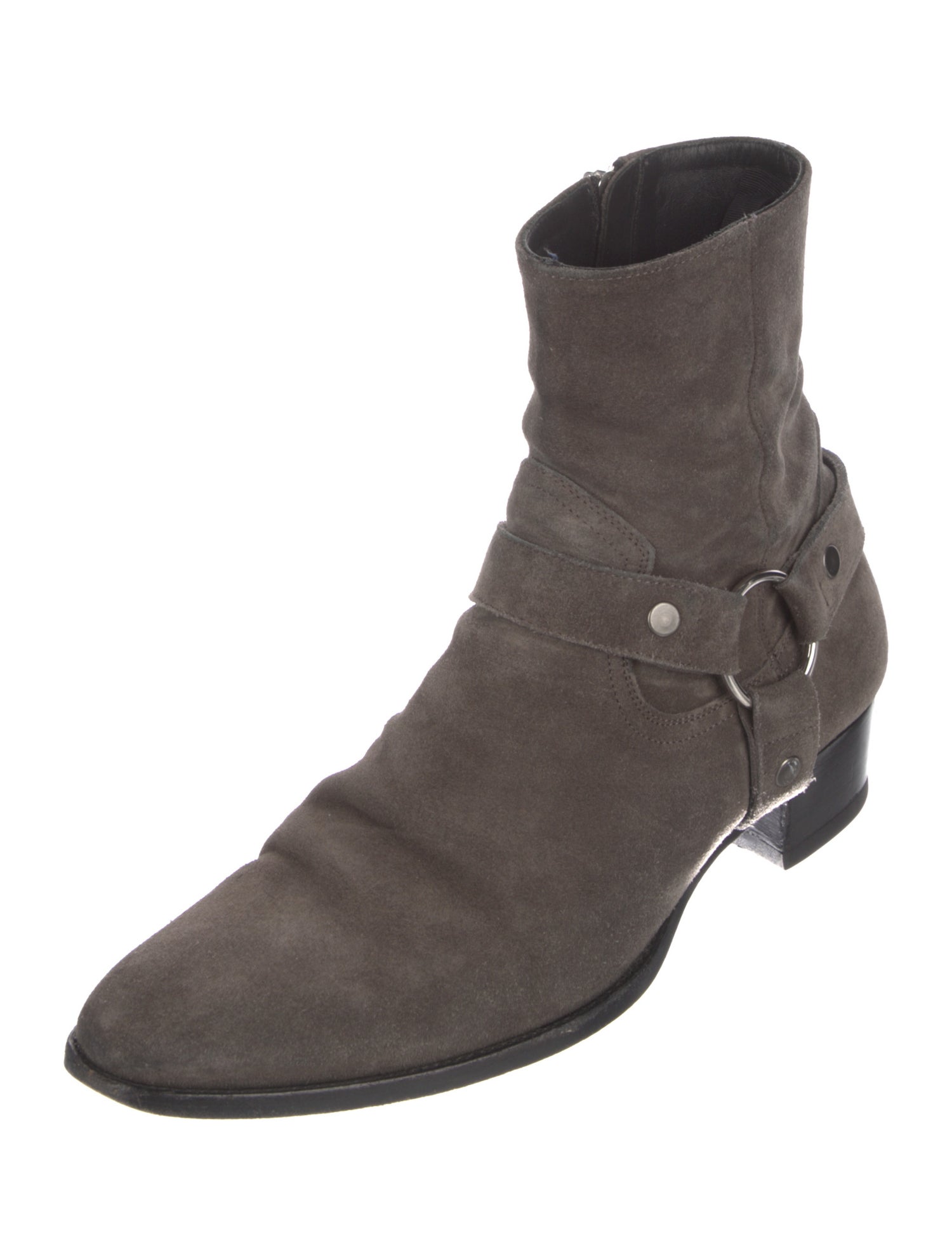 Saint Laurent Suede Studded Accents Boots