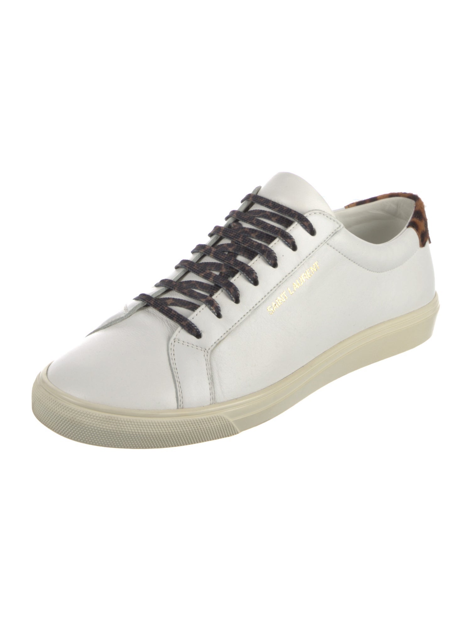 Saint Laurent Leather Animal Print Sneakers