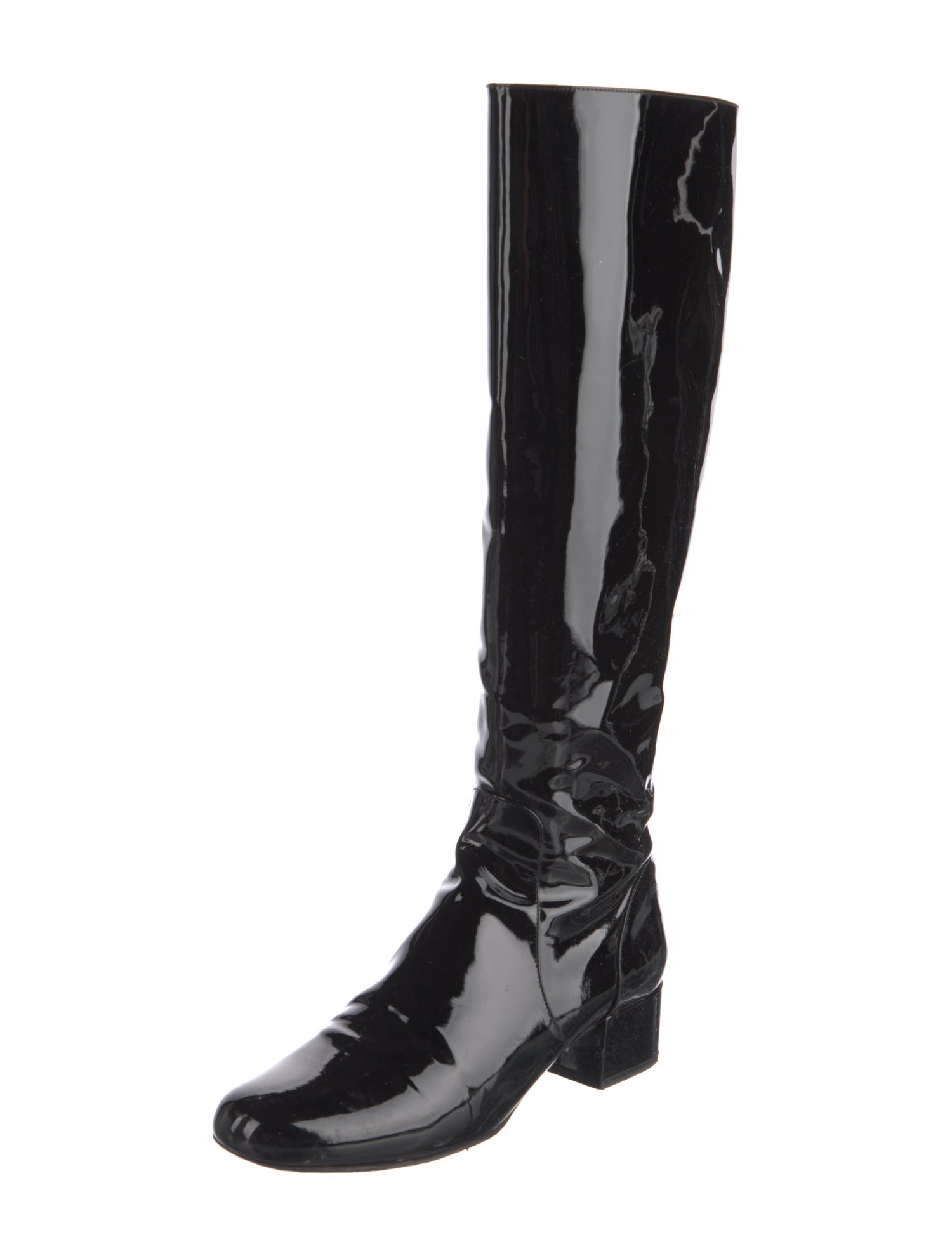 Saint Laurent Patent Leather Riding Boots