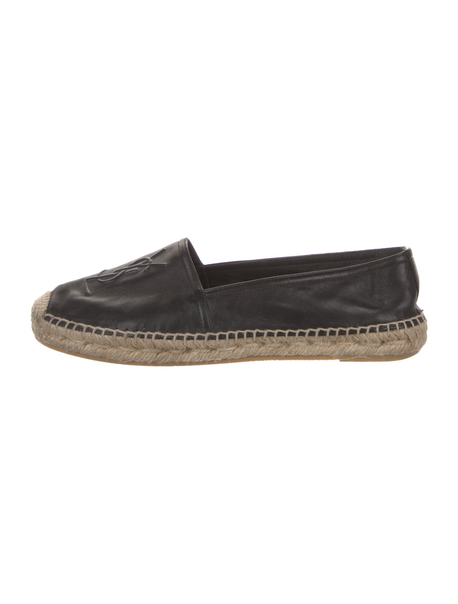 Saint Laurent Leather Whipstitch Trim Espadrilles