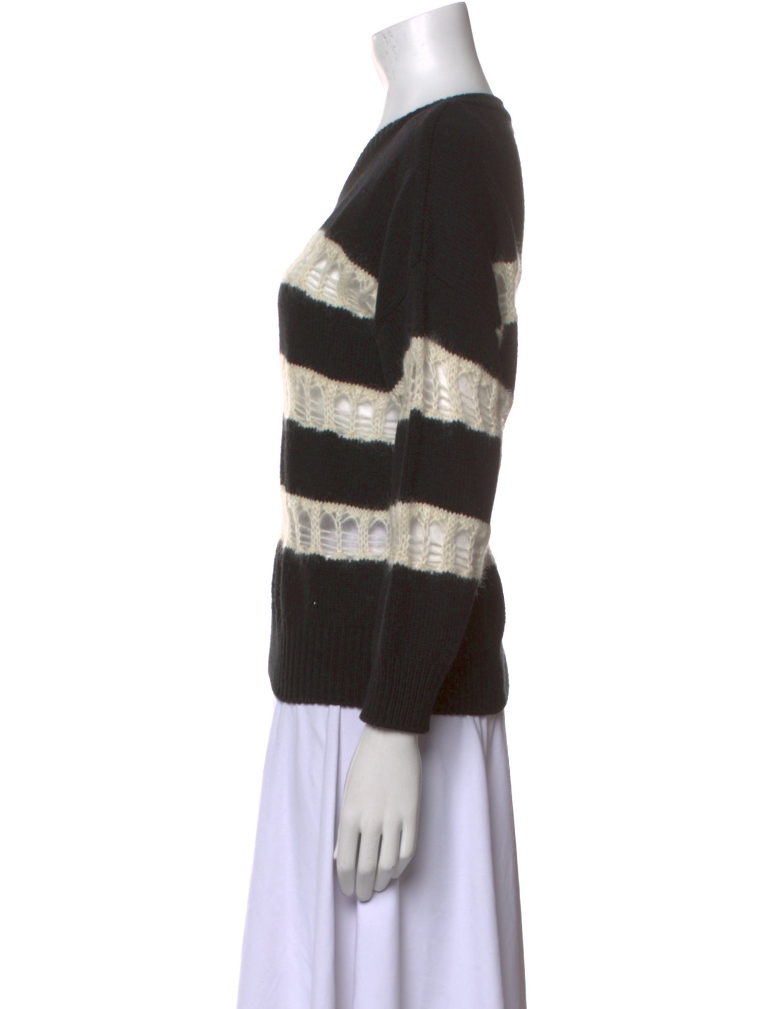 Saint Laurent Striped Scoop Neck Sweater