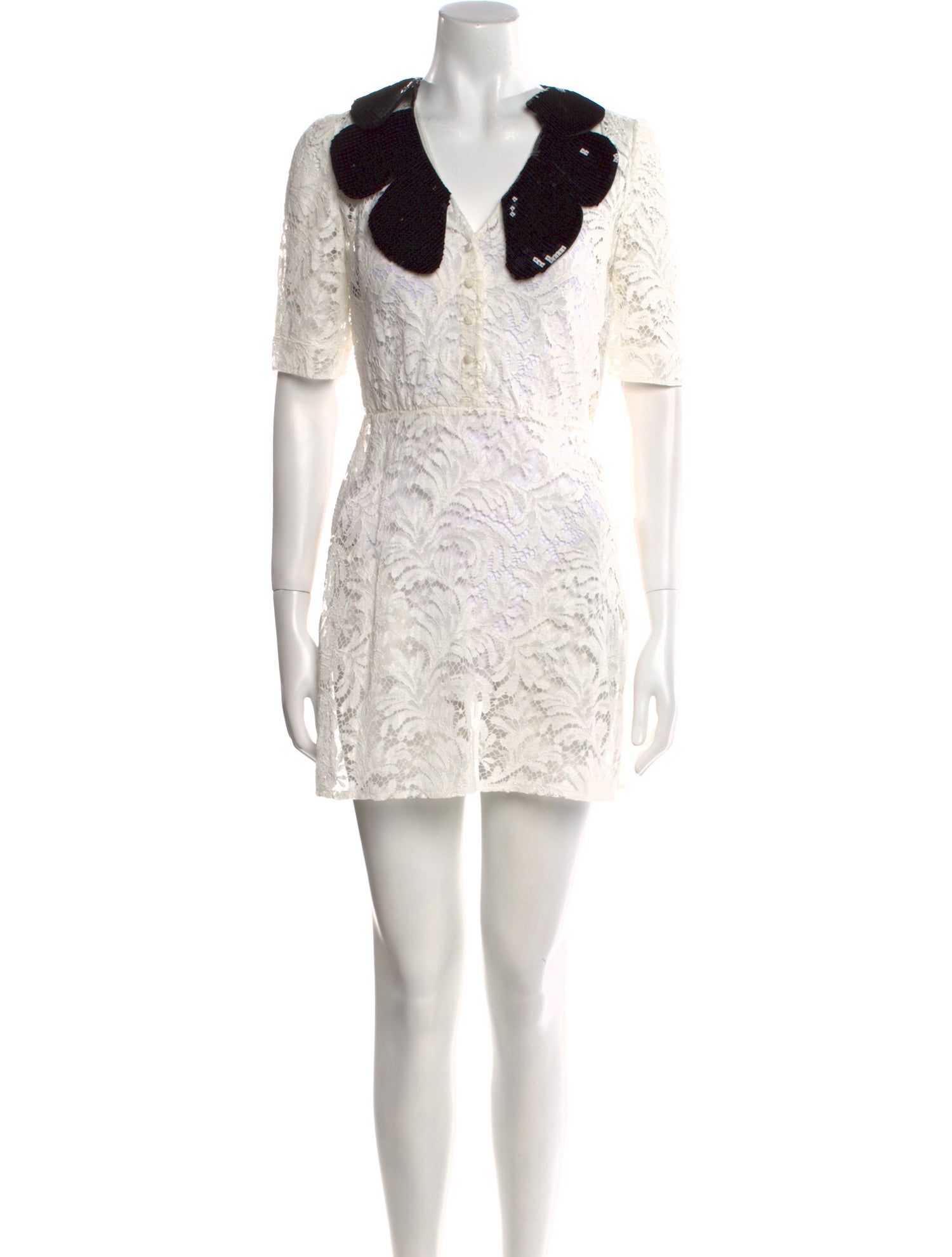 Saint Laurent Lace Pattern Mini Dress