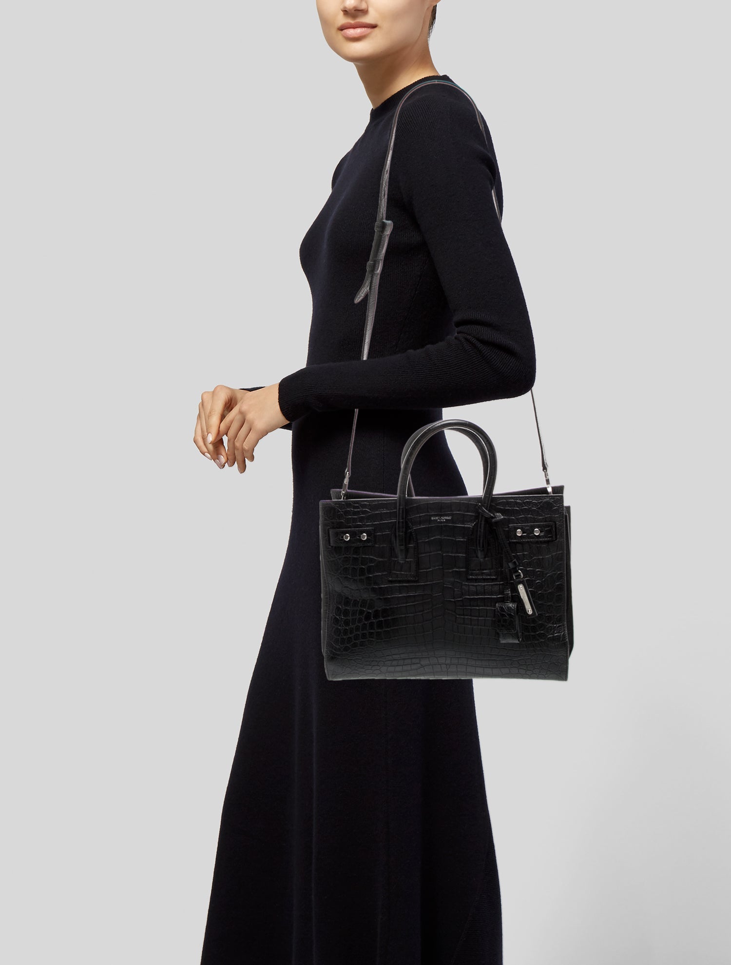 Saint Laurent Embossed Leather Sac De Jour Small