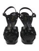 Saint Laurent Embossed Leather T-Strap Sandals