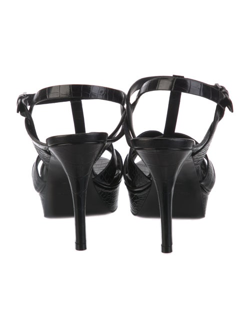 Saint Laurent Embossed Leather T-Strap Sandals
