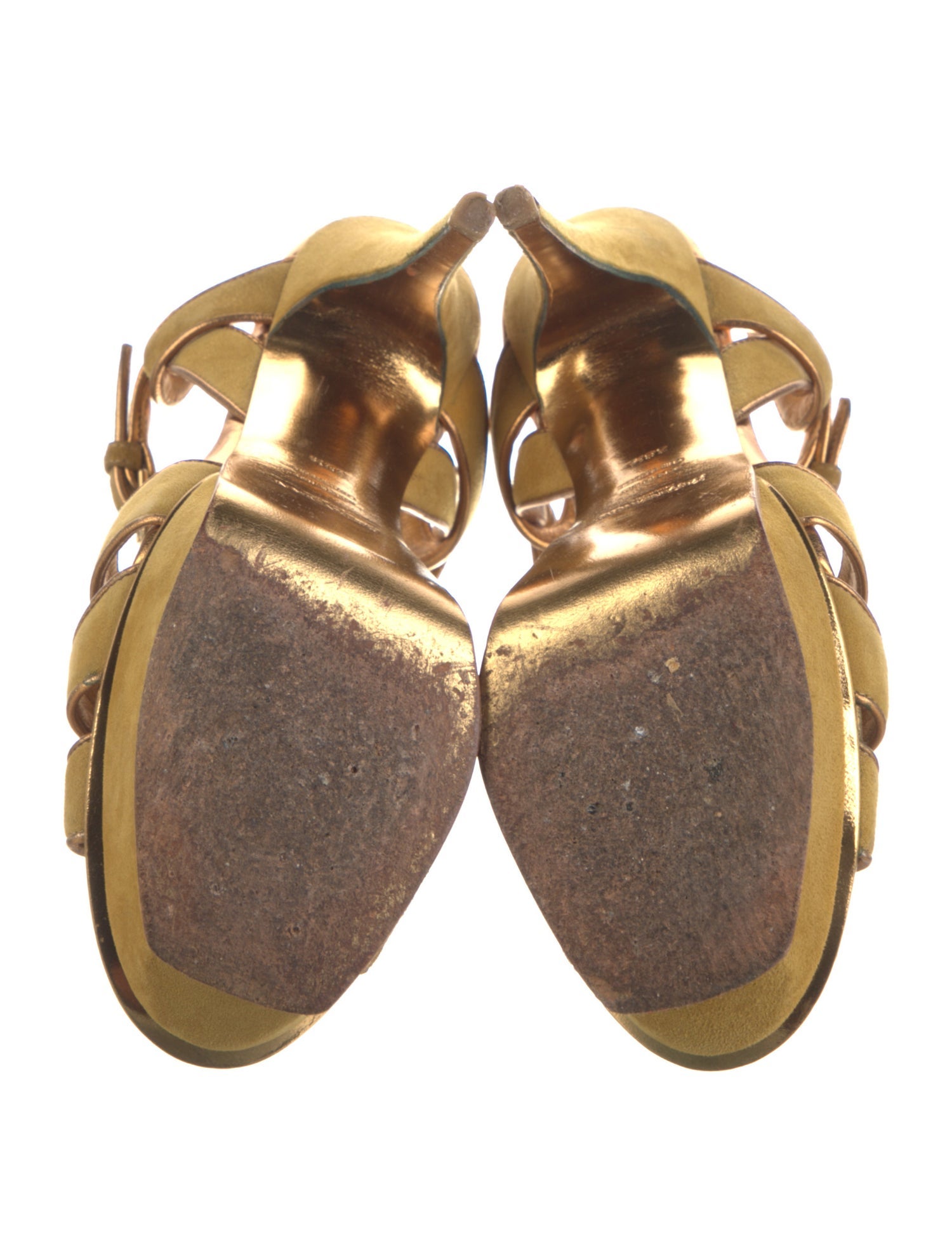 Yves Saint Laurent Rive Gauche Suede T-Strap Pumps