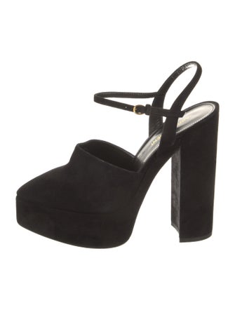 Saint Laurent Suede Slingback Pumps