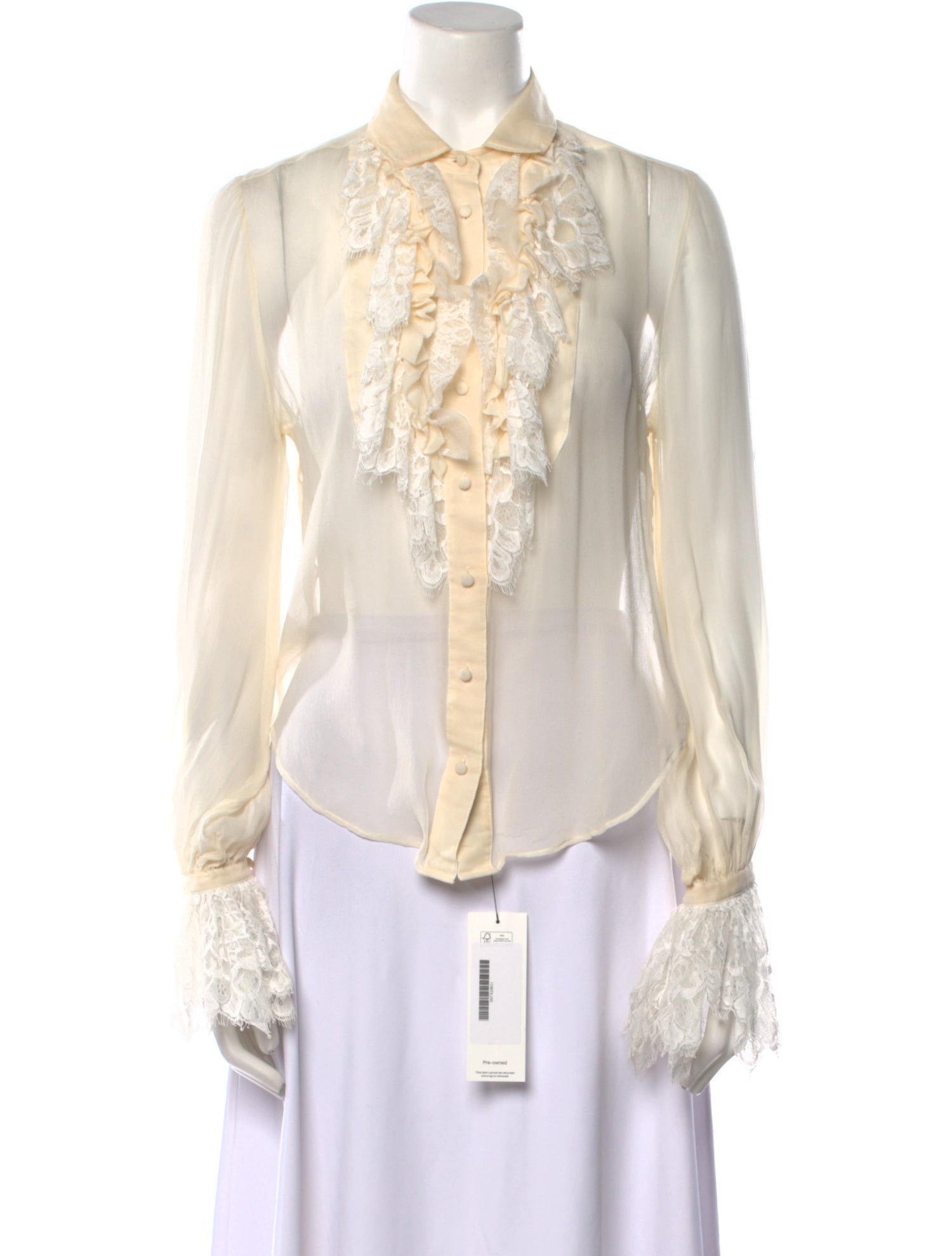 Saint Laurent Long Sleeve Button-Up Top