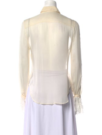 Saint Laurent Long Sleeve Button-Up Top