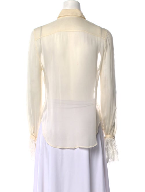 Saint Laurent Long Sleeve Button-Up Top