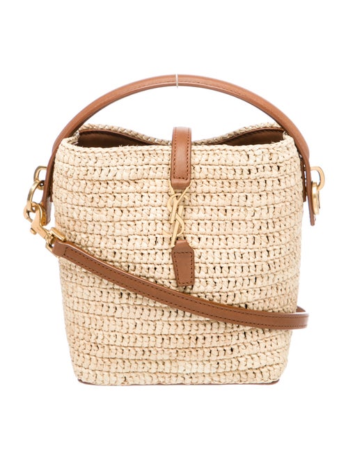 Saint Laurent Straw Le 37 Raffia Bucket Mini
