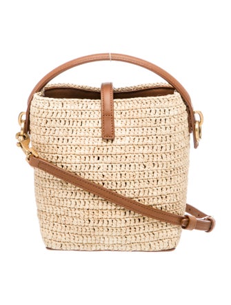 Saint Laurent Straw Le 37 Raffia Bucket Mini