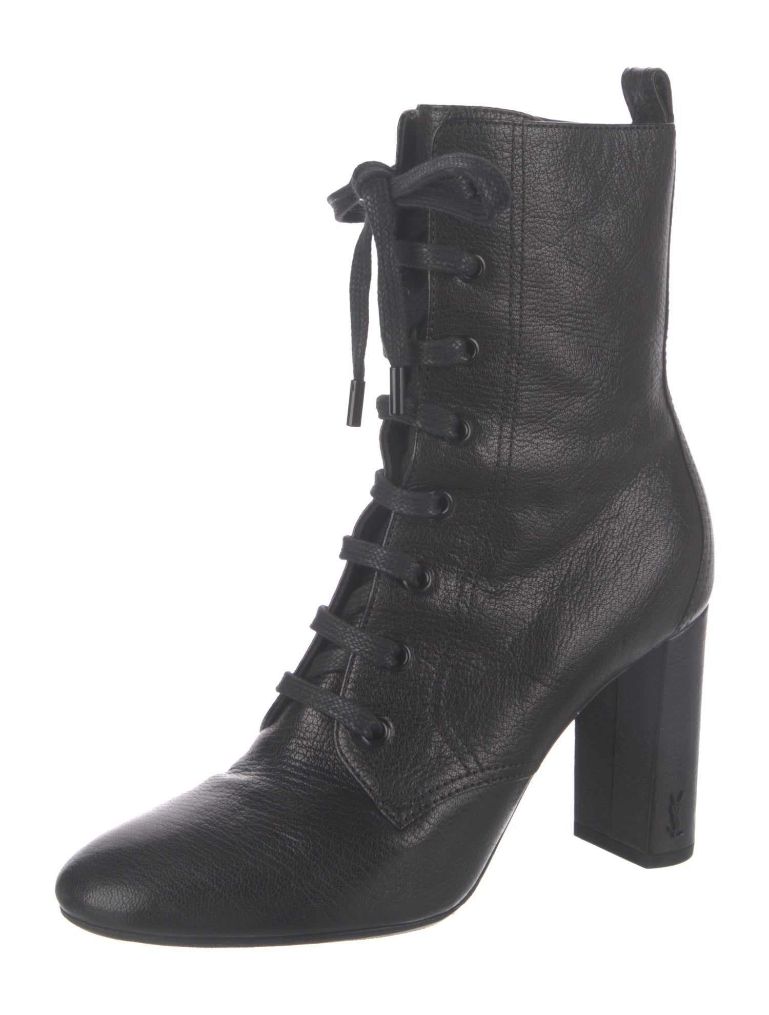 Saint Laurent Leather Lace-Up Boots