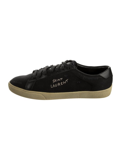 Saint Laurent Canvas Embroidered Accent Sneakers