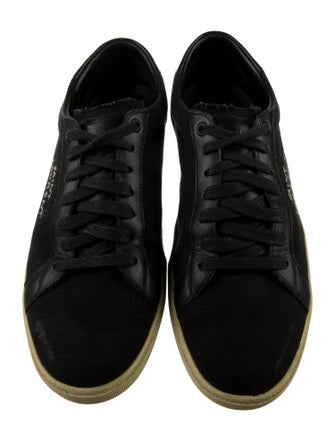 Saint Laurent Canvas Embroidered Accent Sneakers