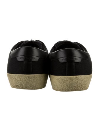Saint Laurent Canvas Embroidered Accent Sneakers
