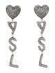 Saint Laurent Crystal Opyum Heart Drop Earrings