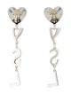 Saint Laurent Crystal Opyum Heart Drop Earrings